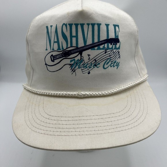 Vintage 90s Nashville Tennessee SnapBack Hat Men’s Adjustable Music‎ City Guitar - Picture 2 of 7